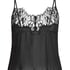 Plisse Lace Cami, Black