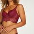 Elise Padded Longline Underwired Bra, Red