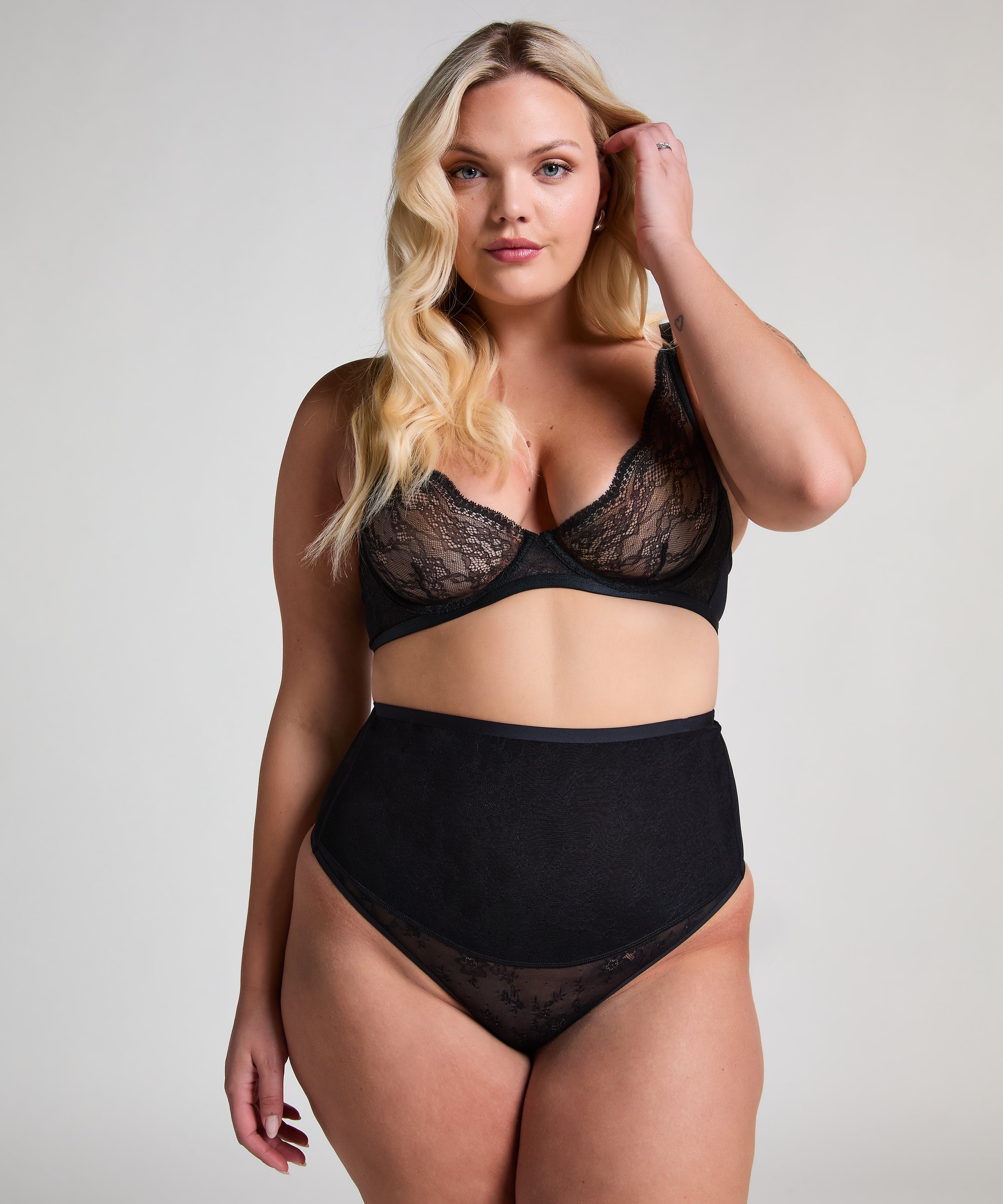 Shaping Lace String, Black, main