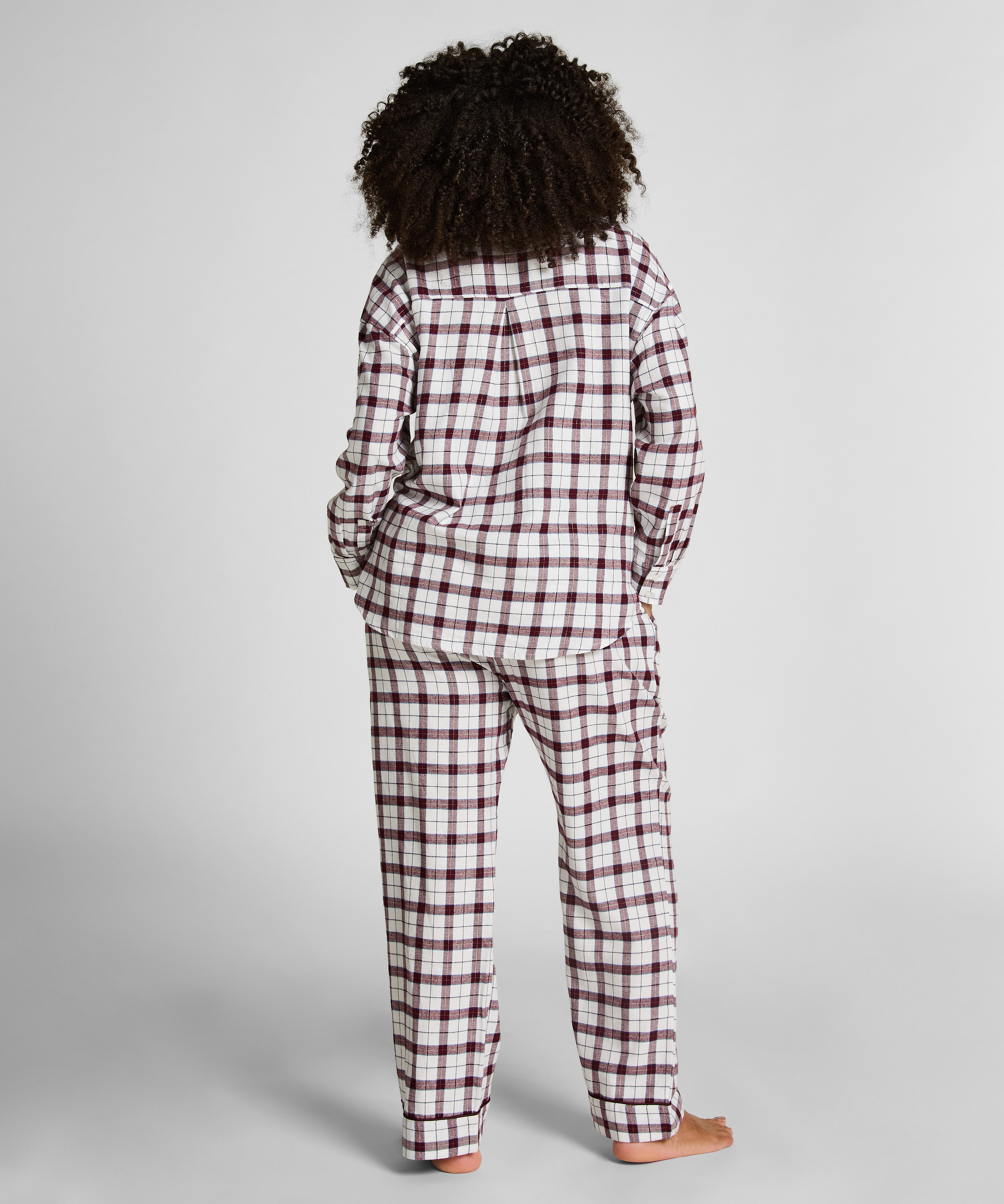 Flannel Pyjama Pants, White, main