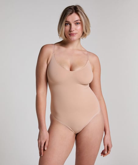 Seamless Enhancing High Leg Body, Beige