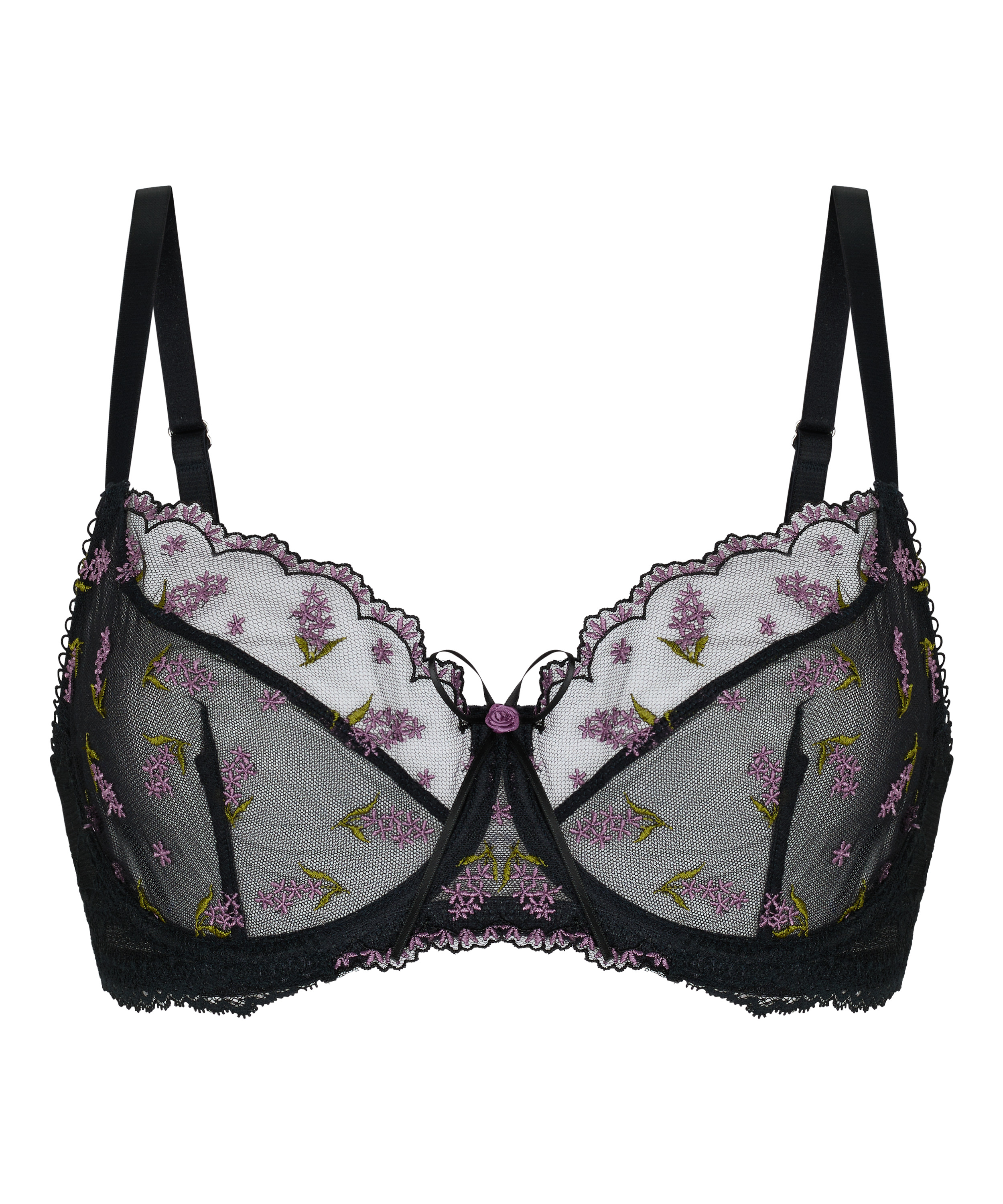 Non-Padded Underwired Bra Iris, Black, main