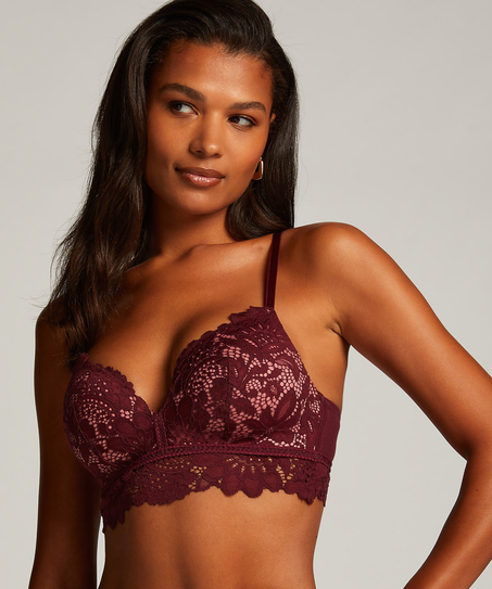Shiloh Padded Longline Non-Underwired Bra, Red