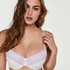 Cherry Padded Underwired Bra, White