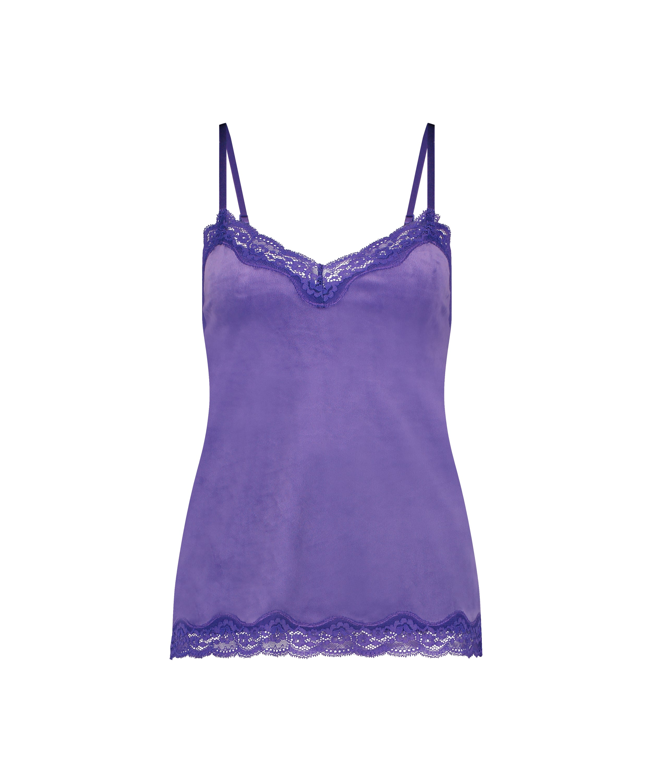 Velours Lace Cami Top, Purple, main