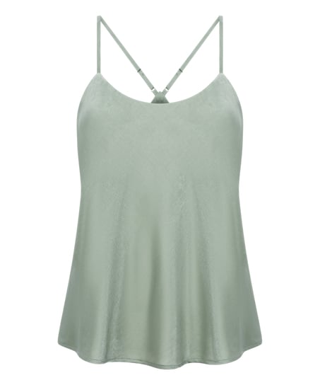 Ayla Satin Cami Top, Green