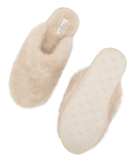 Slipper Faux Fur, Gray