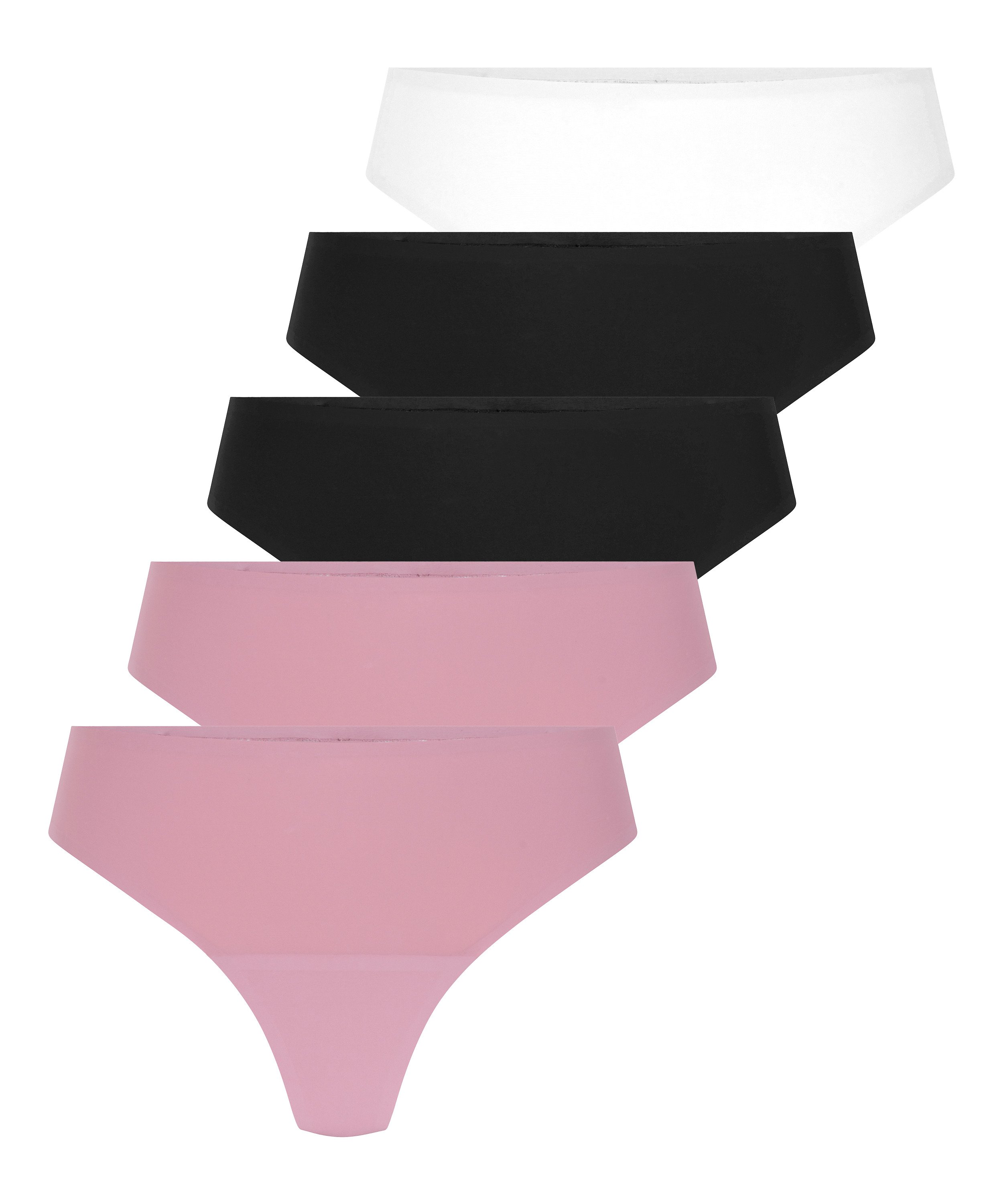 5-pack Invisible Thong, Pink, main