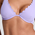 Scallop non-padded underwired bikini top, Purple
