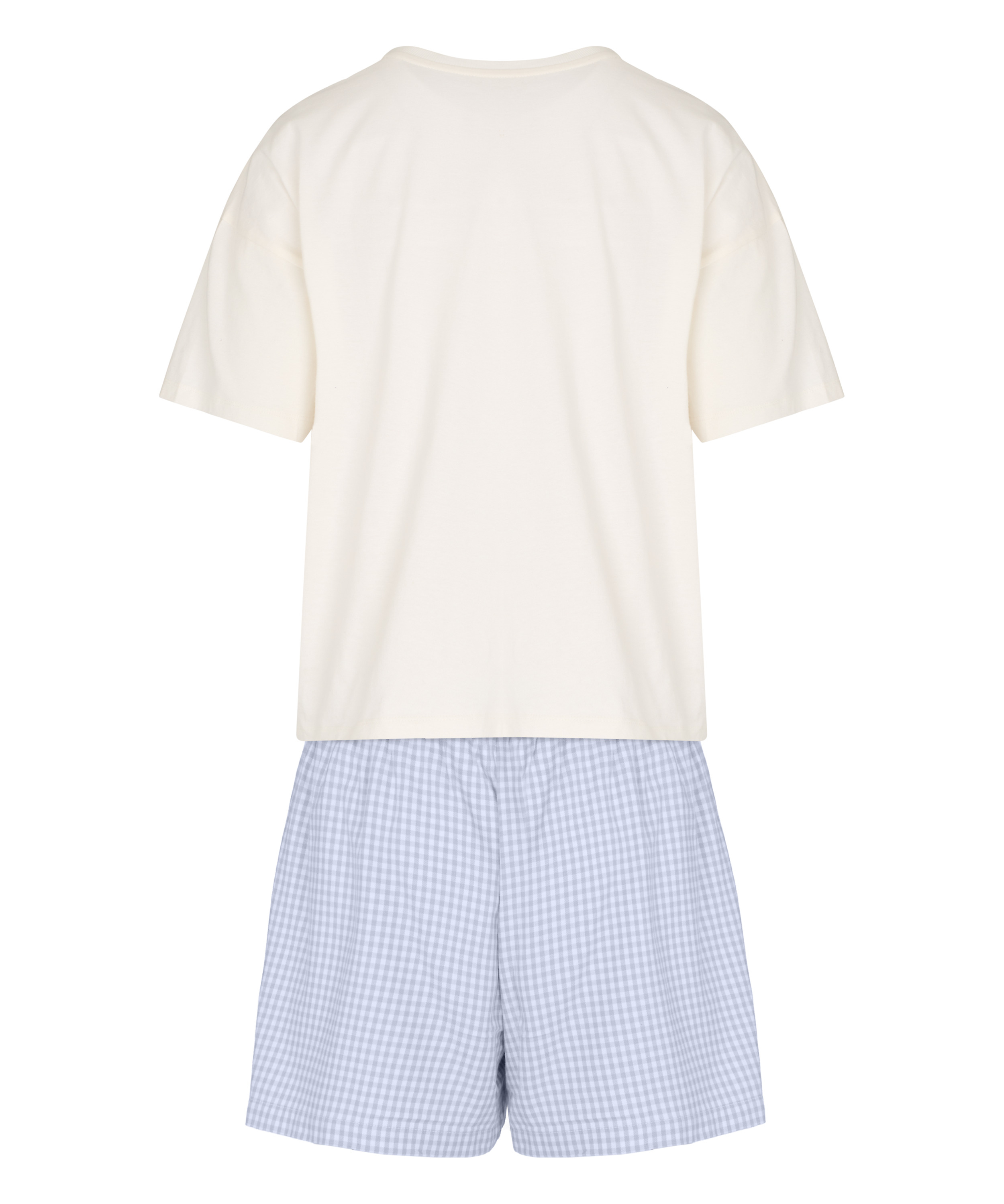 Pyjama Set with Short and T-shirt, White, main