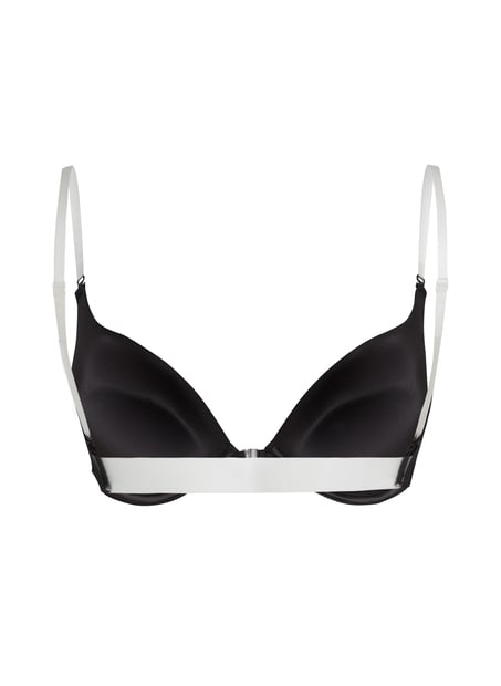 Transparant Padded Underwired Push-Up Bra, Black