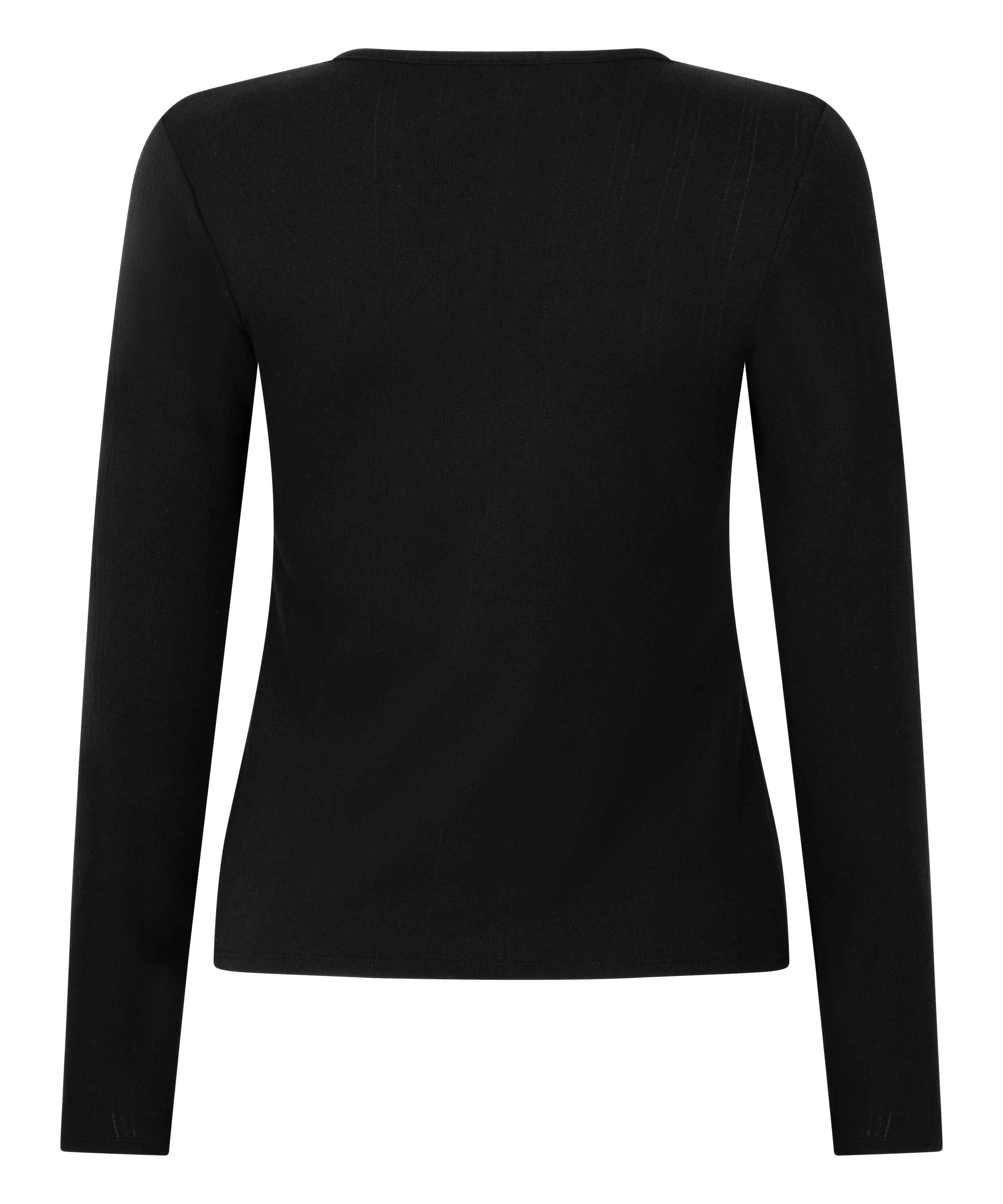 Henley Pyjama Top, Black, main