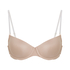 Transparent Back Padded Underwired Bra, Beige