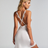 Satin Slip Dress, White