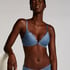 Marine Padded Push-Up Underwired Bra, Blue