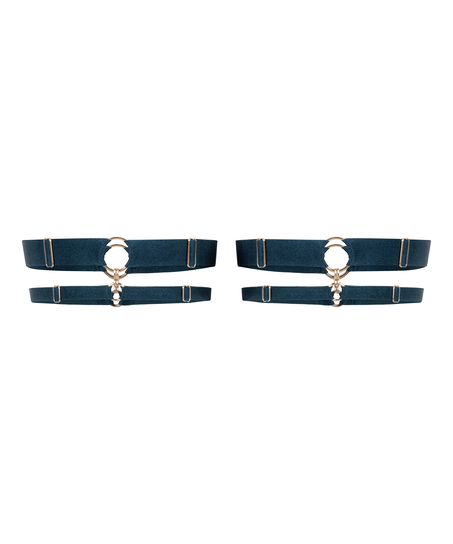 Elastic Leg Garters, Blue