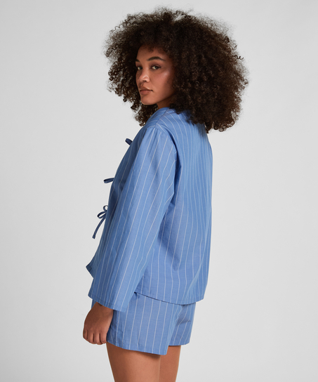 Striped Pyjama Jacket, Blue