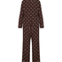 Pyjama Set Poplin Ruffle, Brown
