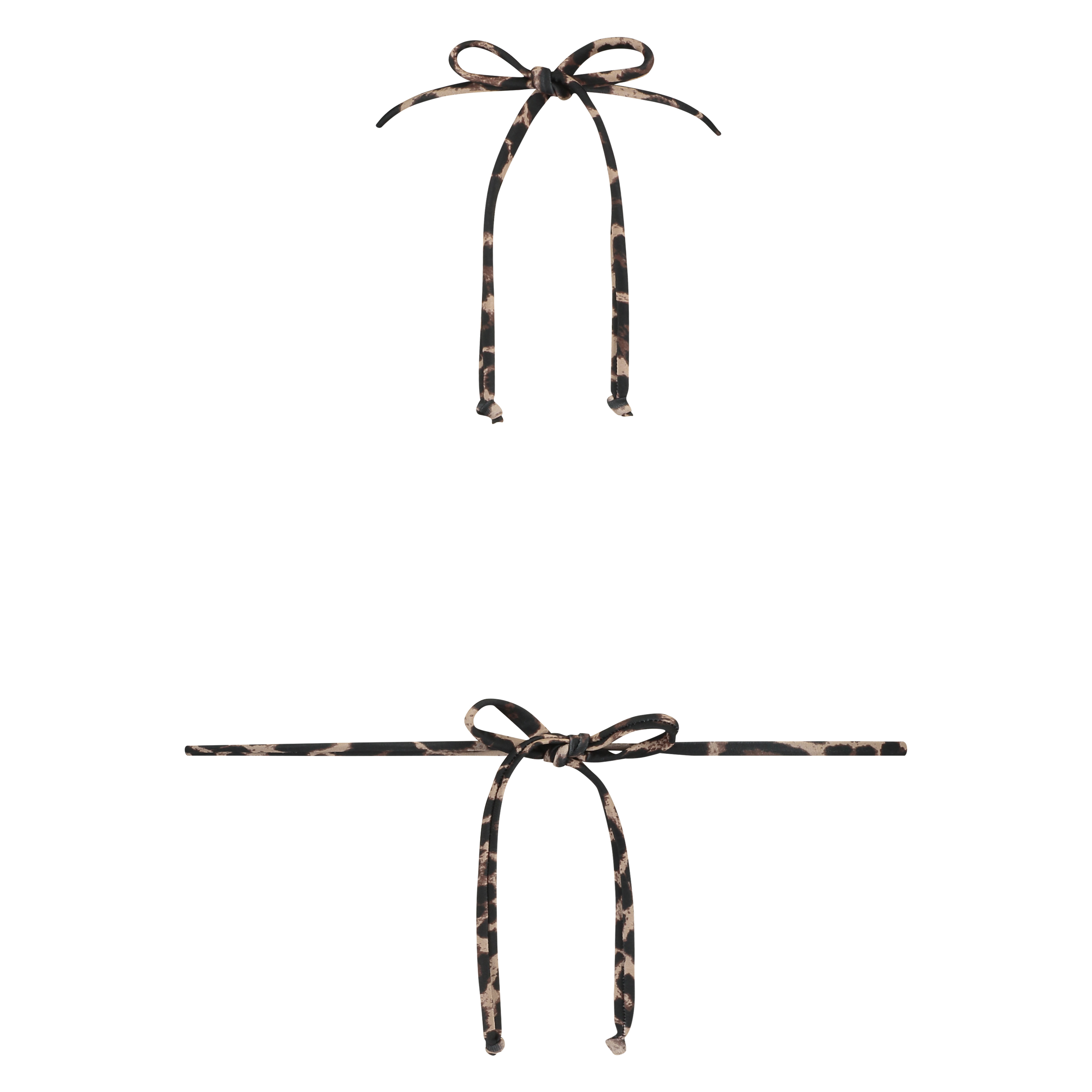 Leopard mini triangle bikini top, Brown, main