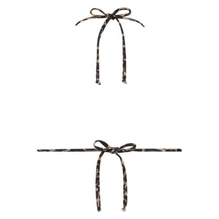 Leopard mini triangle bikini top, Brown