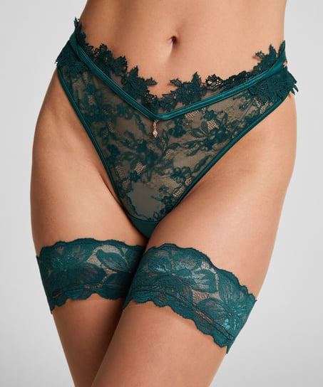 Stay Ups 15 Denier Lace, Green