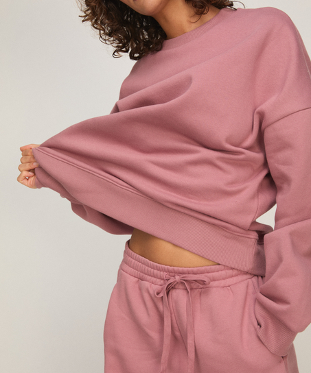 Top crew brushed sweat, Pink