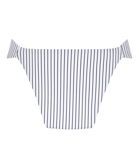 Highleg Bikini Bottom Stripes, White