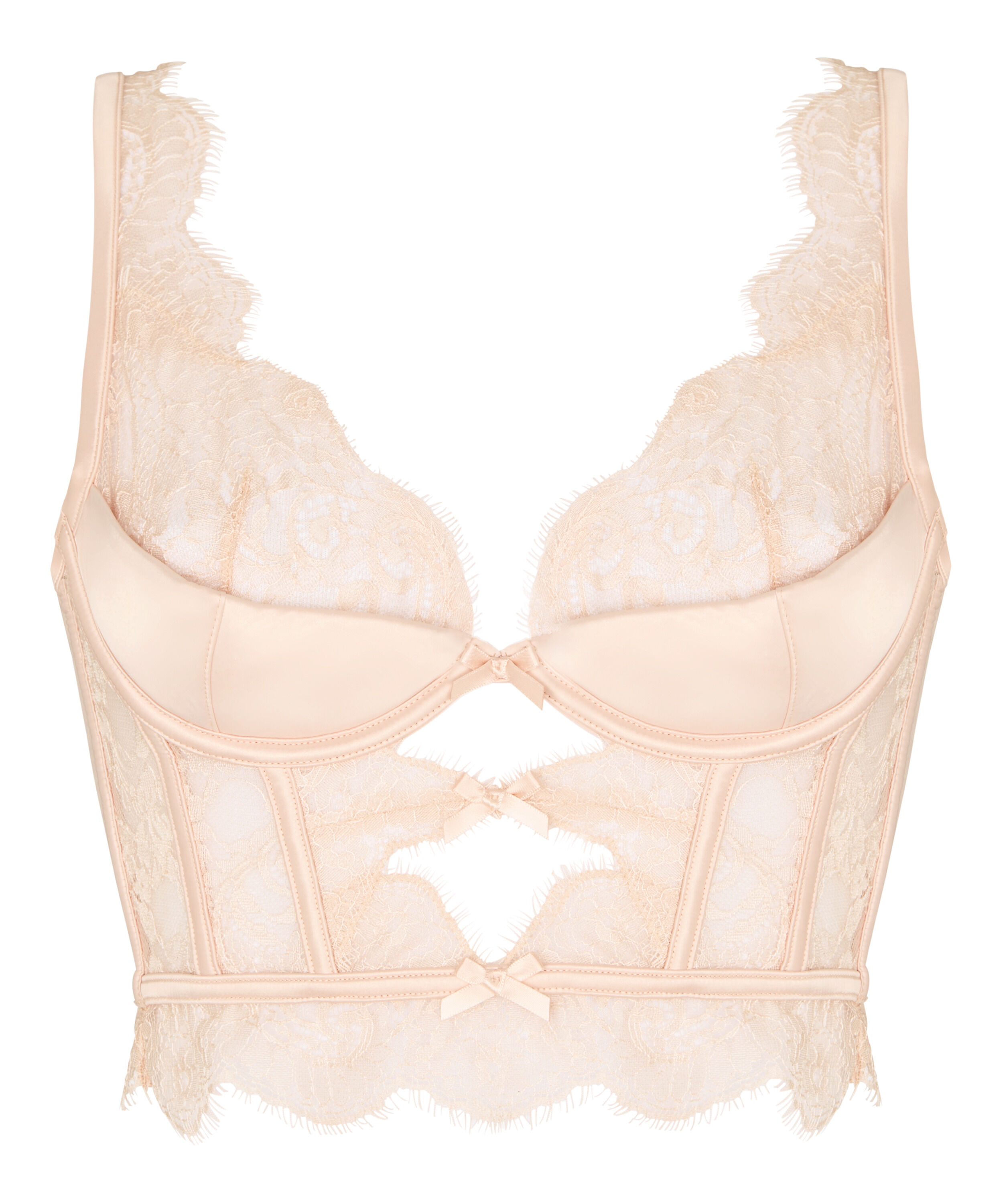 Non-Padded Underwired Longline Bra Sylvia, Beige