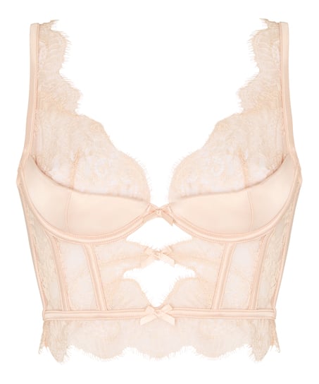 Non-Padded Underwired Longline Bra Sylvia, Beige