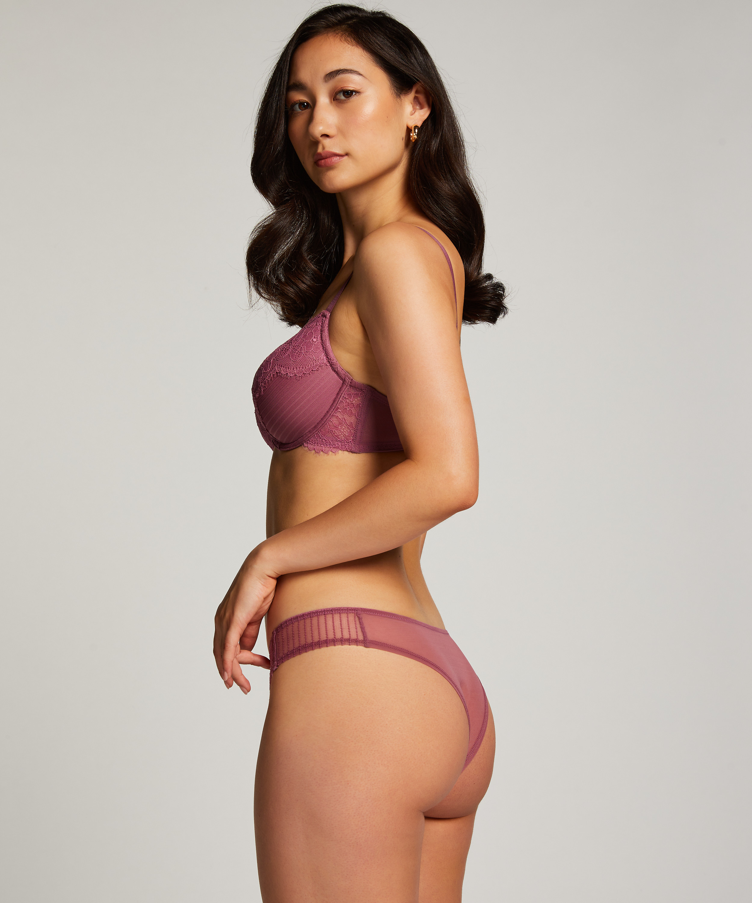 Bliss Padded Underwired Bra, Purple, main