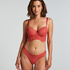 Arabella padded longline underwired bra, Red
