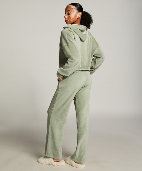 Velours Pyjama Pants, Green