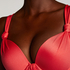 Padded underwired bikini top Luxe Cup E +, Red