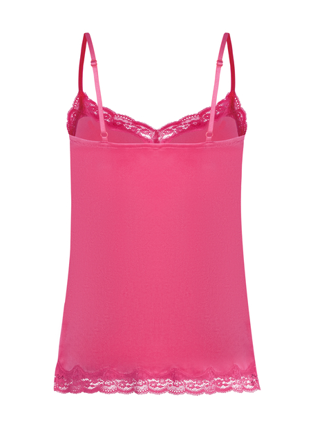 Velours Lace Cami Top, Pink