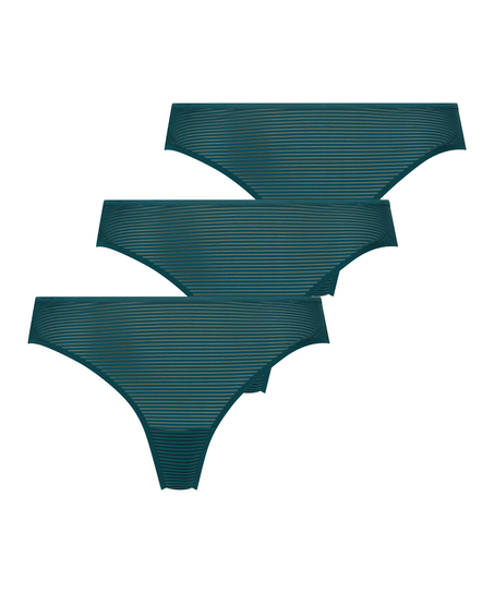 3-pack Invisible Thong, Green