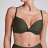 Luna padded bikini top, Green