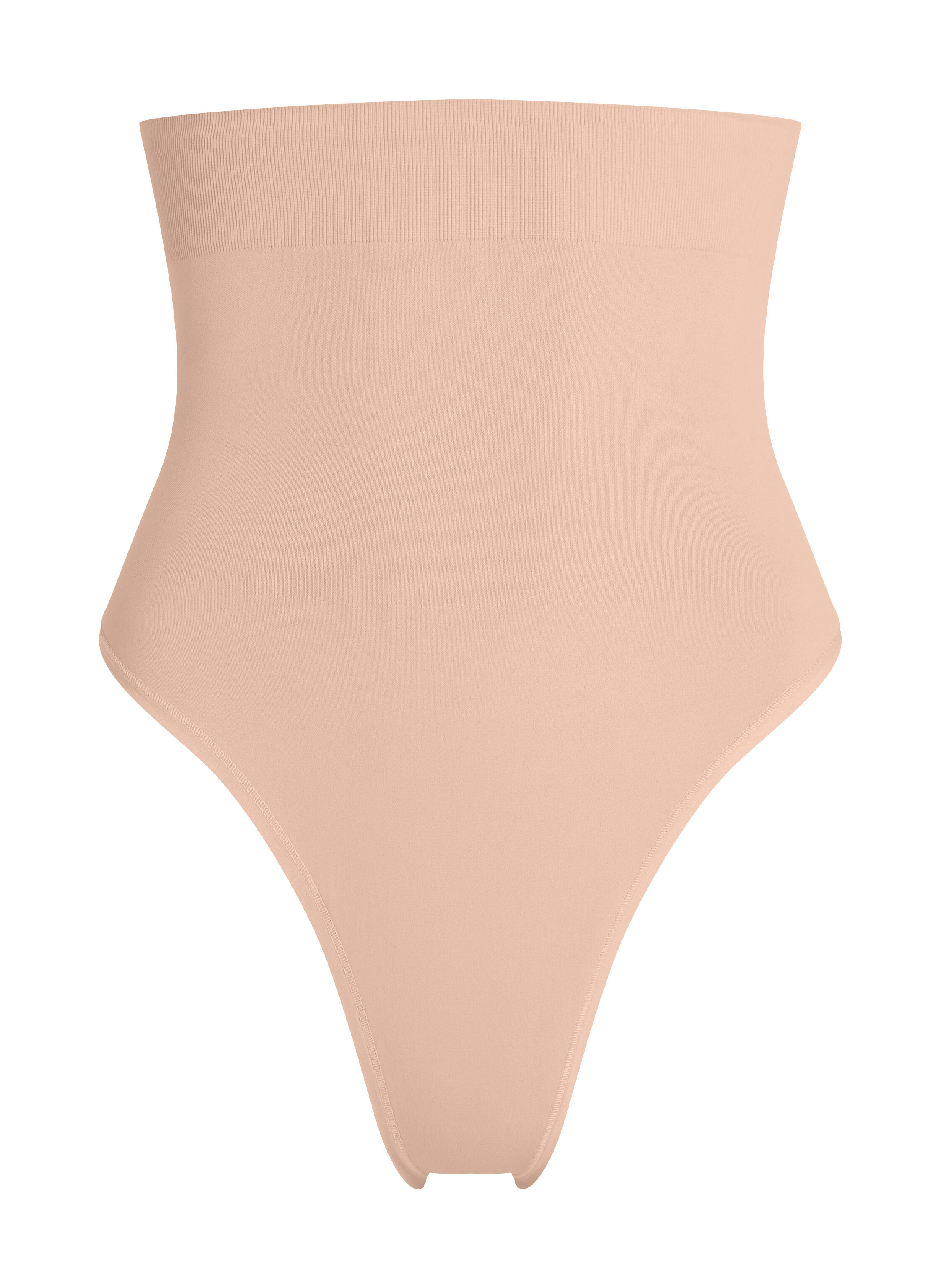 Seamless Enhancing High Waisted Thong, Beige