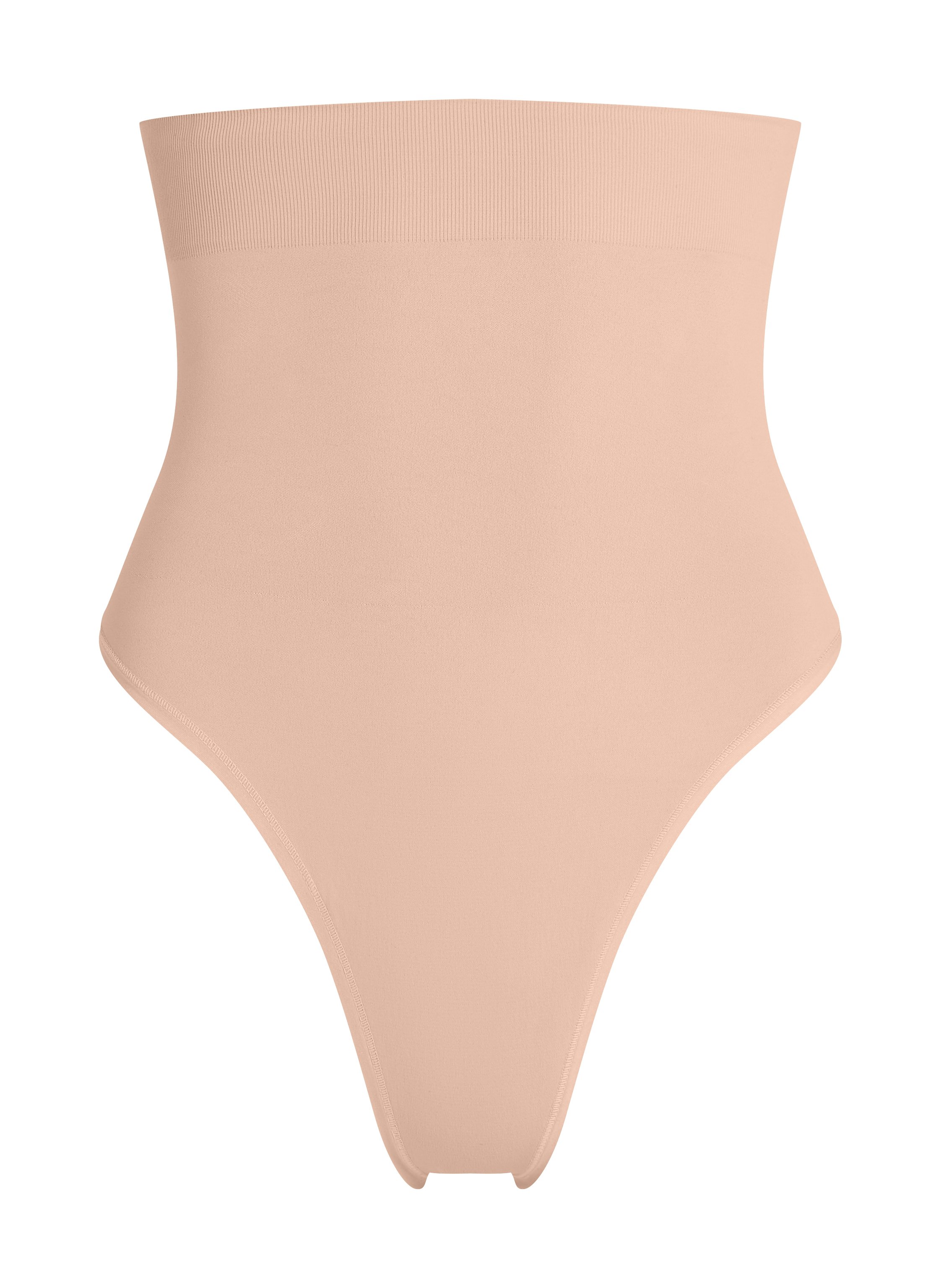 Seamless Enhancing High Waisted Thong, Beige, main
