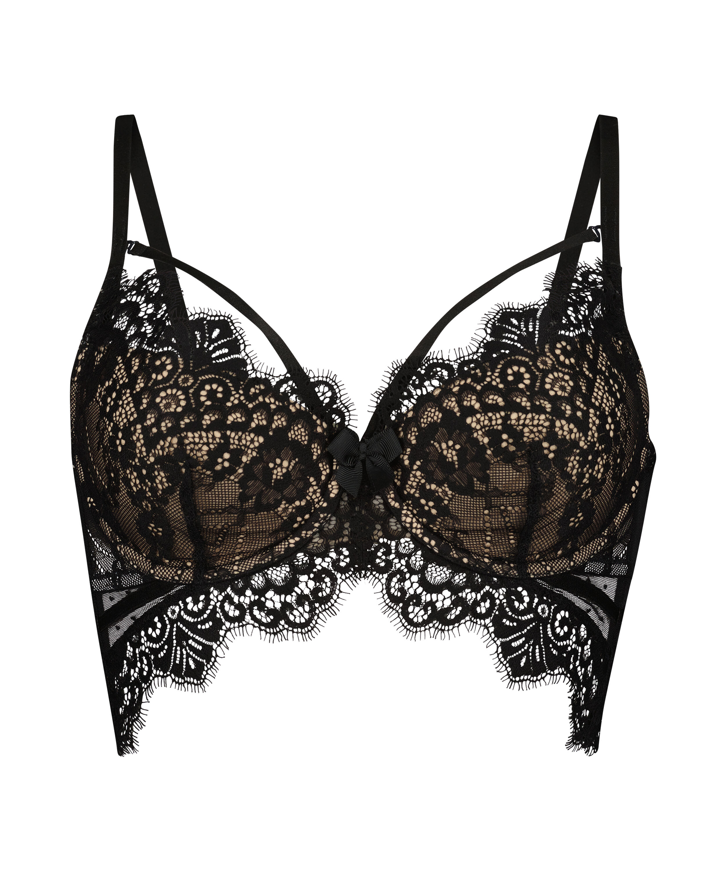 Marilee Padded Underwired Longline Bra, Black