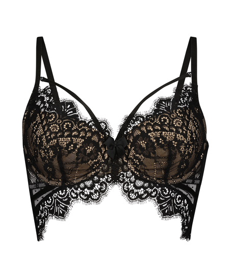 Marilee Padded Underwired Longline Bra, Black