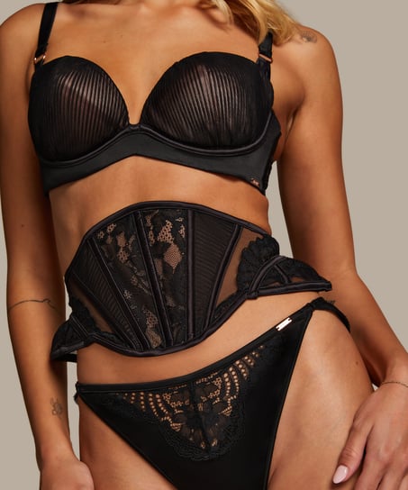 Antonia Wasp Waist Corset, Black