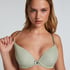 Plunge Padded Underwired Bra, Green