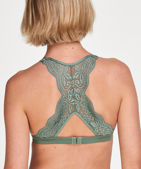 Halter racerback bralette, Green