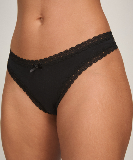 Multipack Cotton Thong, Black