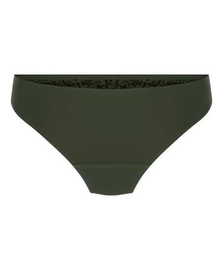 Lace Back Invisible Thong, Green
