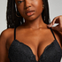Marine Padded Push-Up Underwired Bra, Black
