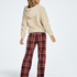 Tall Velours Pyjama Bottoms, Red