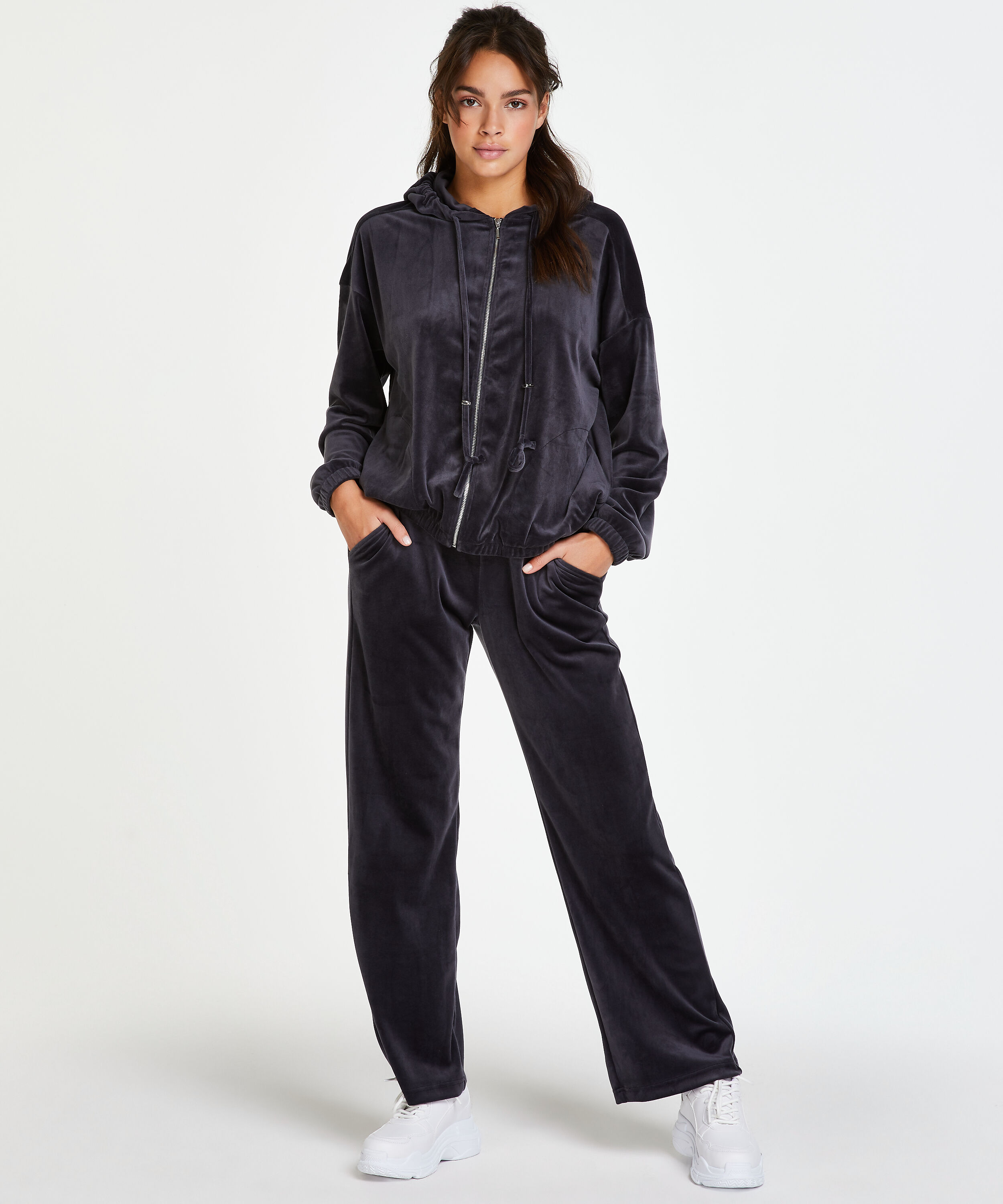 Velours Pyjama Bottoms, Gray