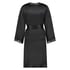 Silk lace trim kimono, Black