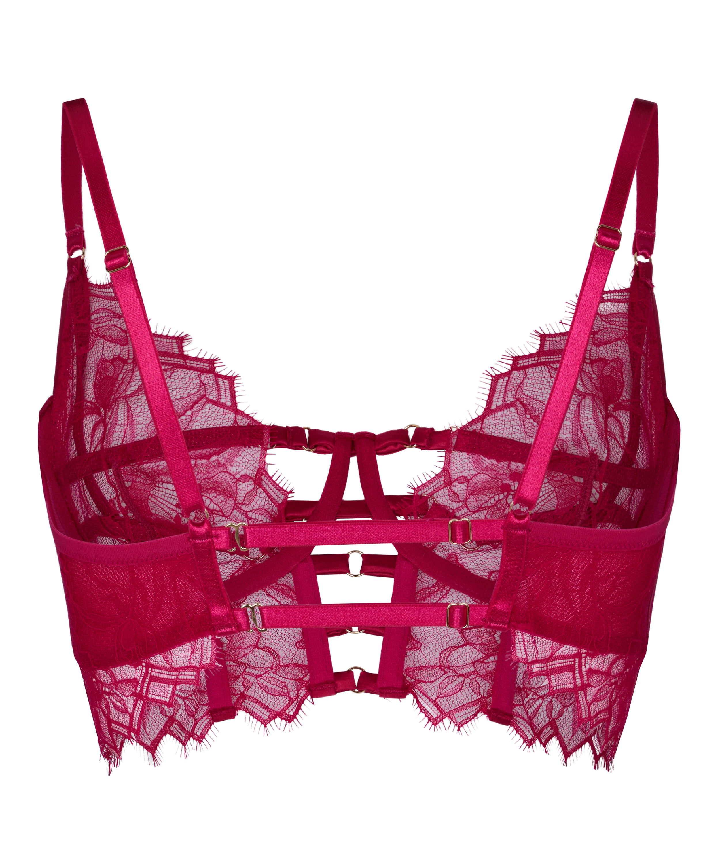 Non-Padded Underwired Longline Bra Bea, Pink, main